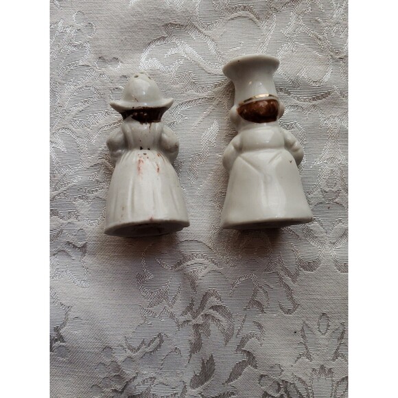 Vintage Dutch Boy Girl Salt And Pepper Shaker Set Japan 2.5" Chef - Picture 11 of 16